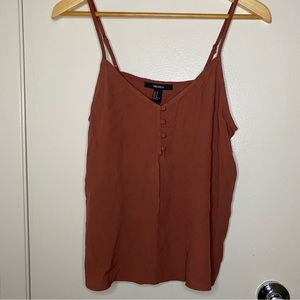 FOREVER 21 NWT V-Neck Button Rust Cami